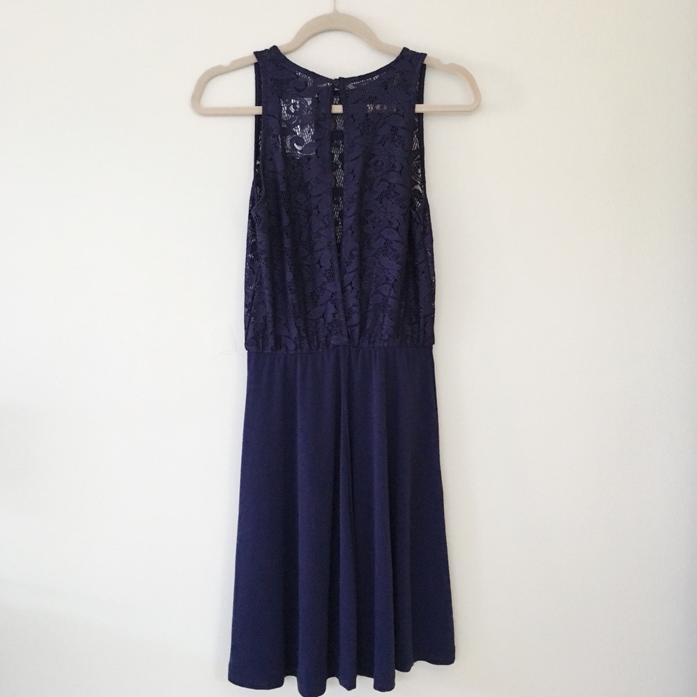 indigo lace dress